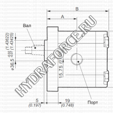 2SPA (2SP-A)  шестерёнчатый насос второй группы (4,0 см3 - 31,5 см3), фланец Ø = 36,5 мм, 96x72 мм (Galtech, Италия)